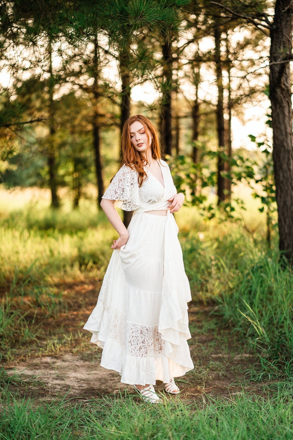 plus size long white dress