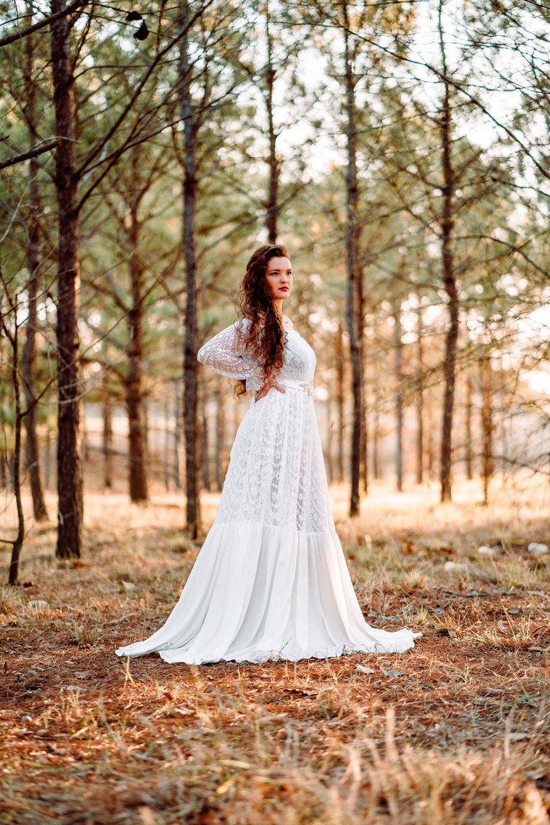 Plus Size Lace Wedding Gown Romantic off the Shoulder Etsy