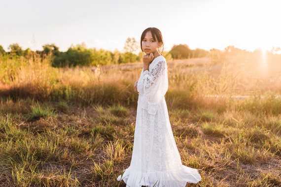 White Baptism Dress for Adults