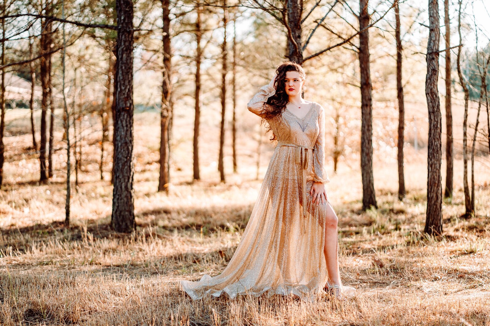 Plus Size Gold Wedding Dress Champagne Glitter Evening Dress - Etsy