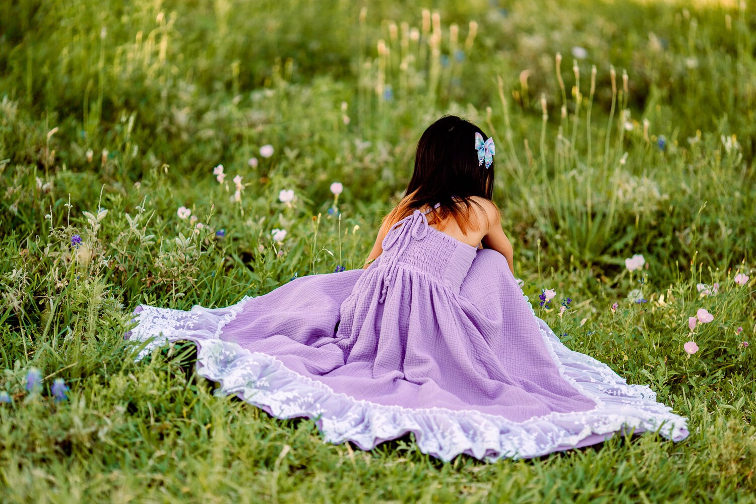 Purple Flower Girl Dress Purple Jr Bridesmaid Dress Boho Etsy