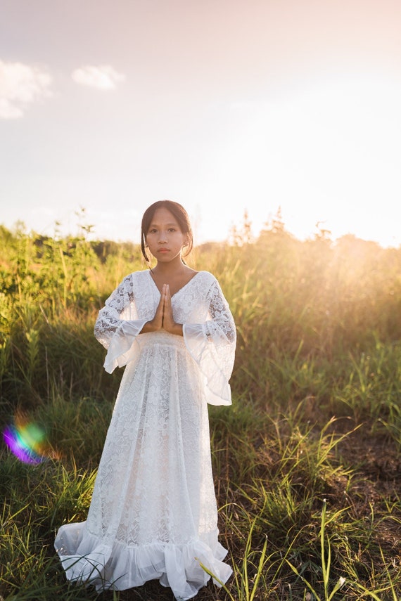 White Baptism Dress for Adults