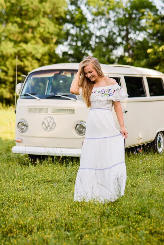 Mexican Inspired Fiesta Wedding Dress Floral Embroidered Boho Etsy