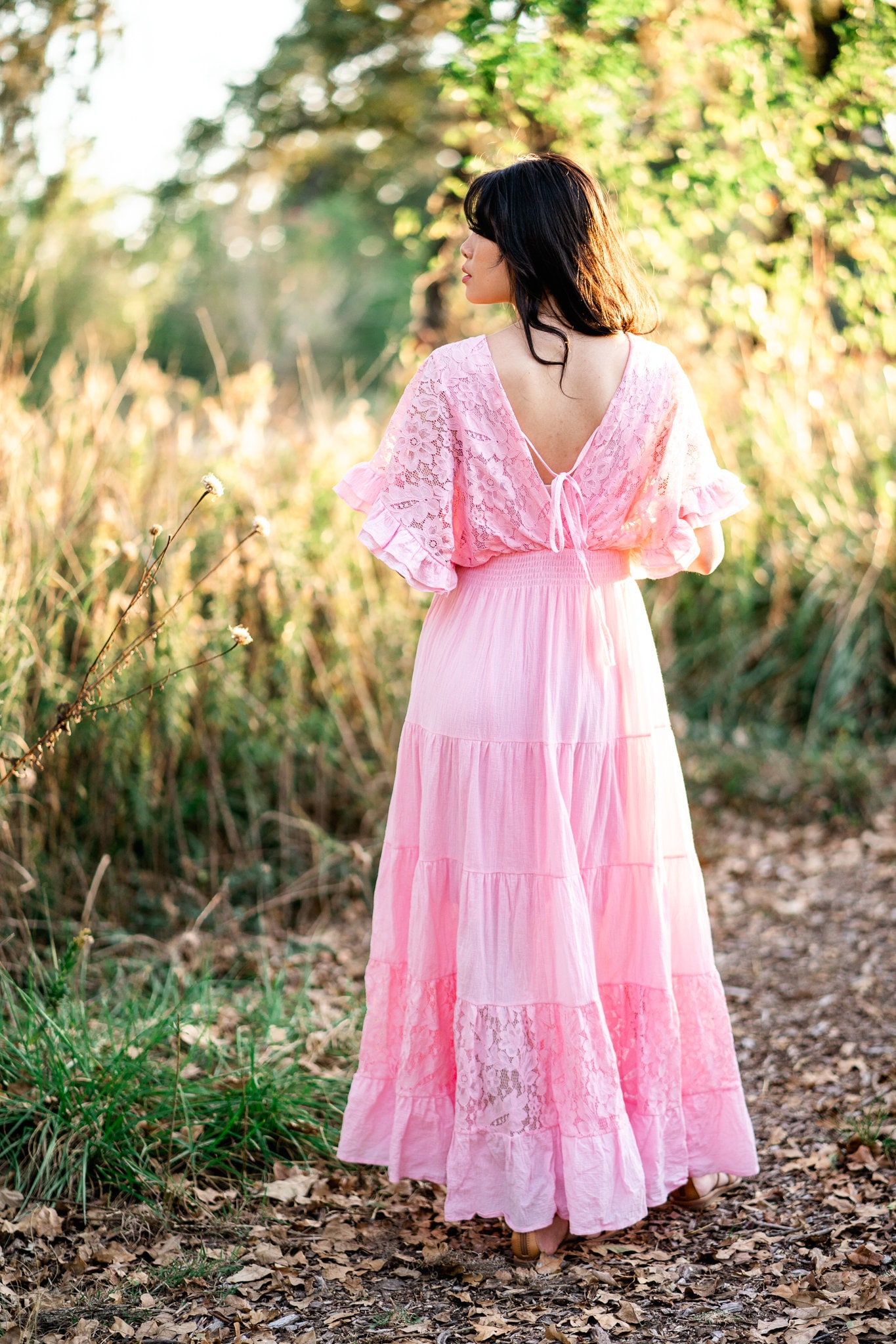 maxi dress engagement shoot
