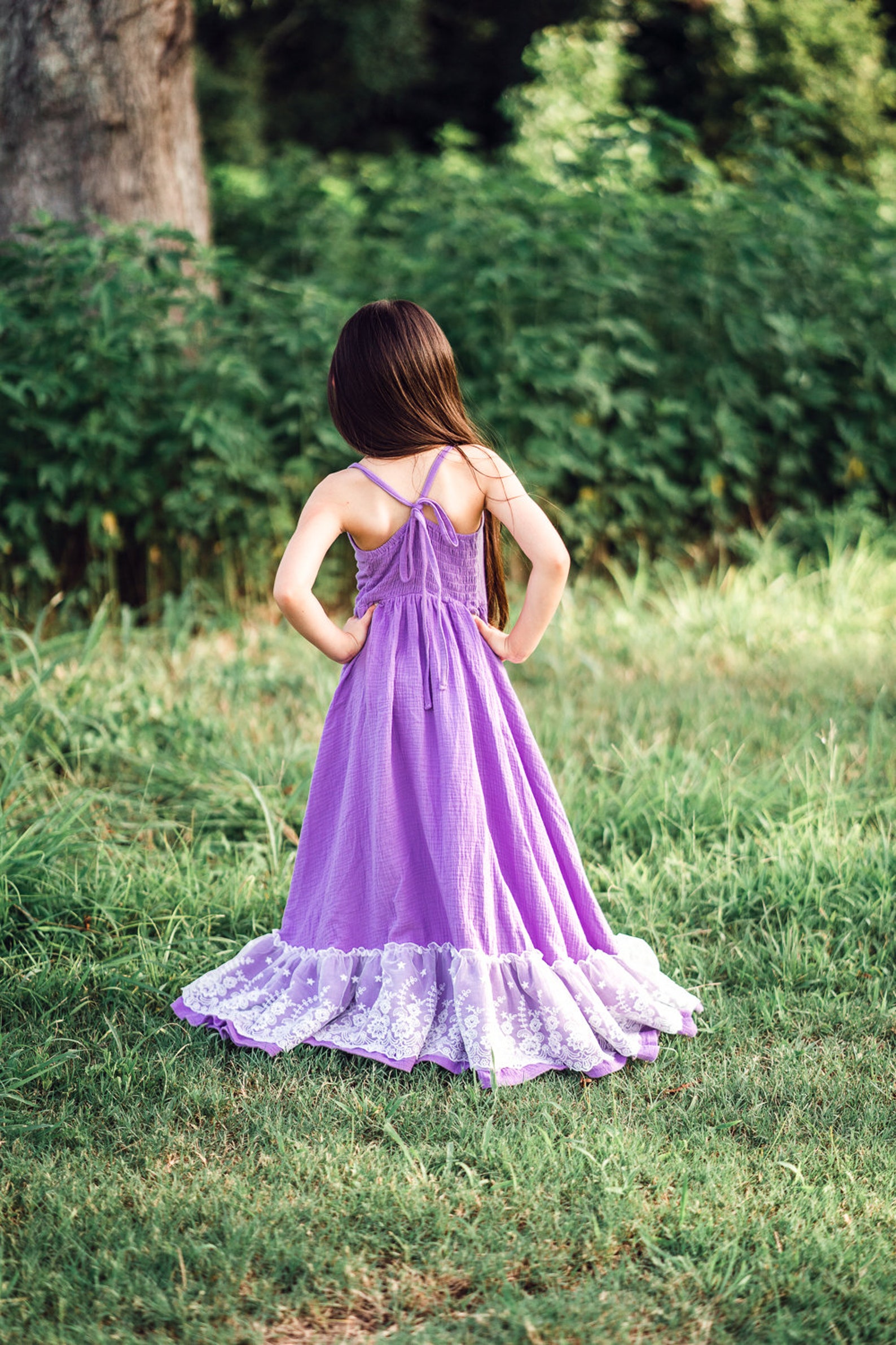 Bohemian Flower Girl Dress Boho Fall Purple Maxi Dresses Etsy