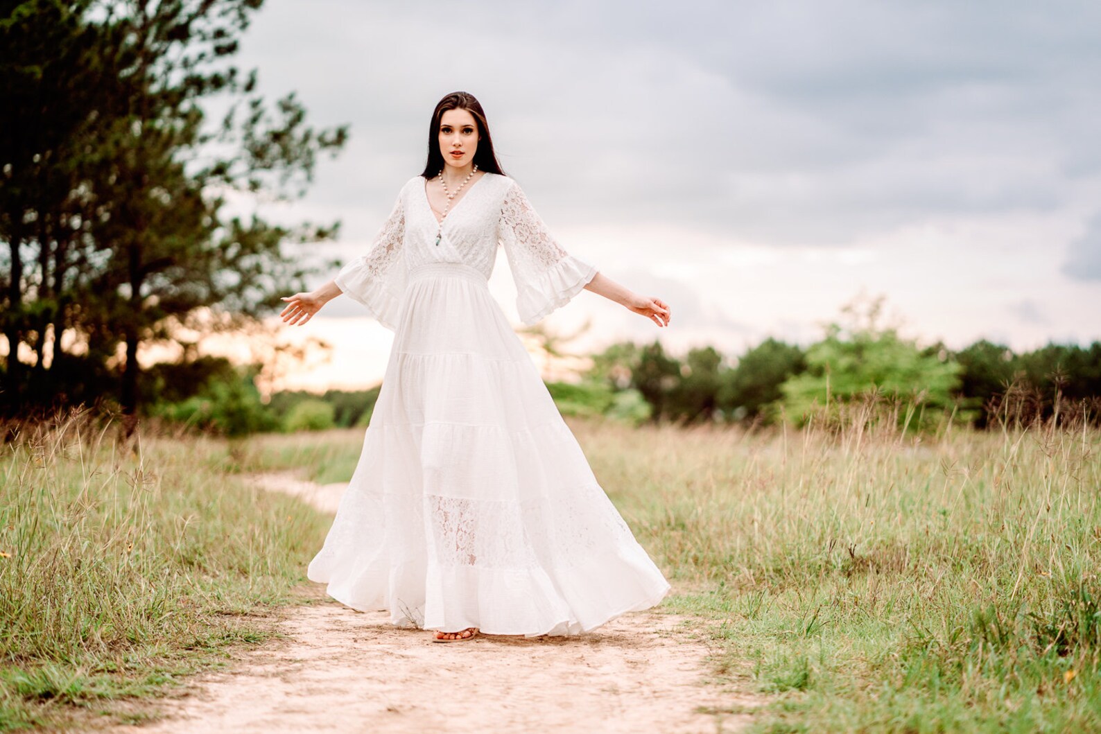 Sexy Vow Renewal Dress Flowy Beach Wedding Dress Long White | Etsy