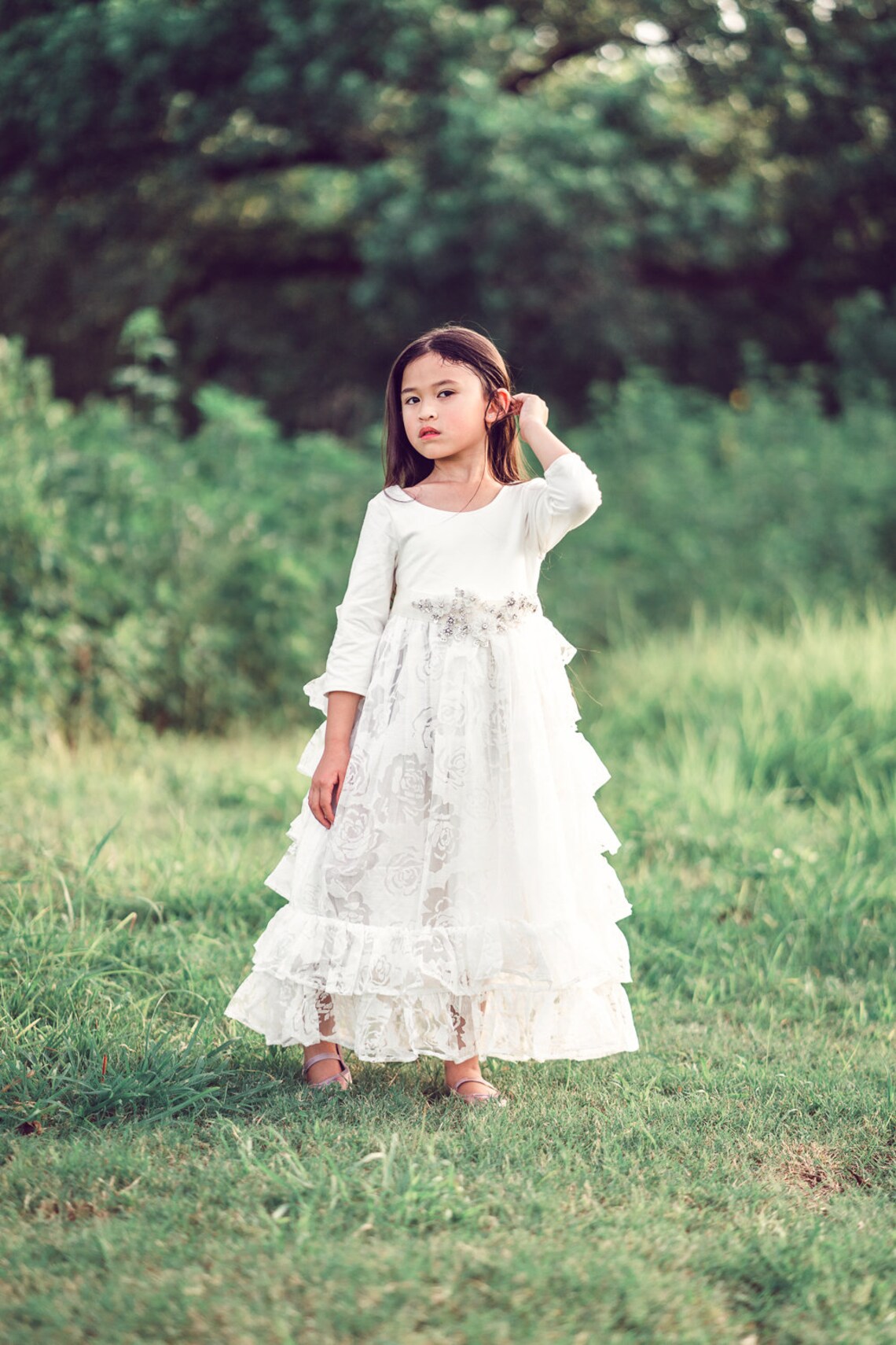 Shabby Chic Flower Girl Dress Kids Cottagecore Dress Etsy