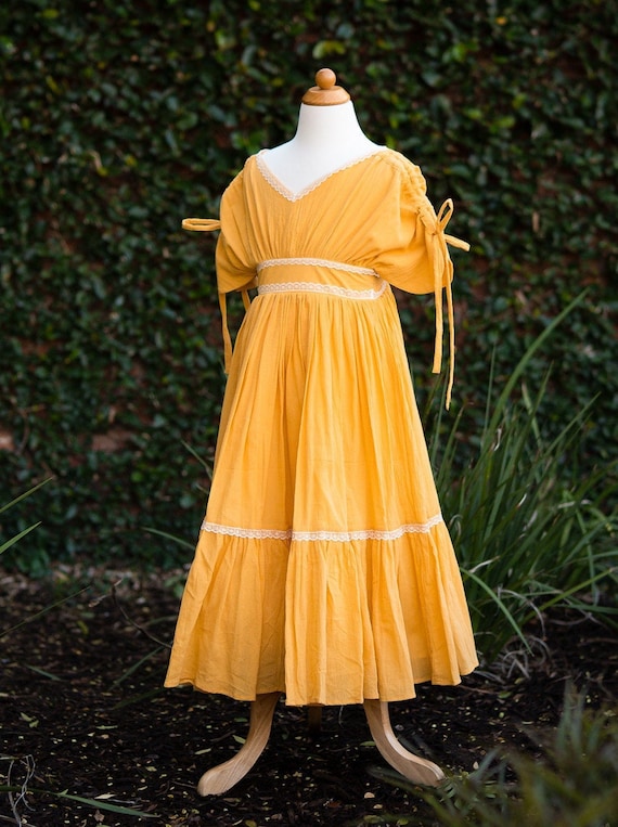 mustard yellow flower girl dress