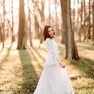 Elven Fairy Wedding Dress Dreamy Woodland Wedding Gown Long White Lace ...