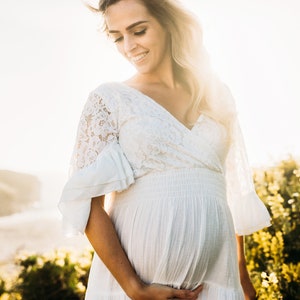 Maternity Dress for Women Midi Linen Dress for Baby Shower