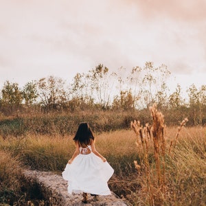 Girls Boho Maxi Dress Kids Photography Dress Little Girl Boho Clothing Flowy Junior Bridesmaid Lace Dresses Toddler Summer Dress BREEZY image 7