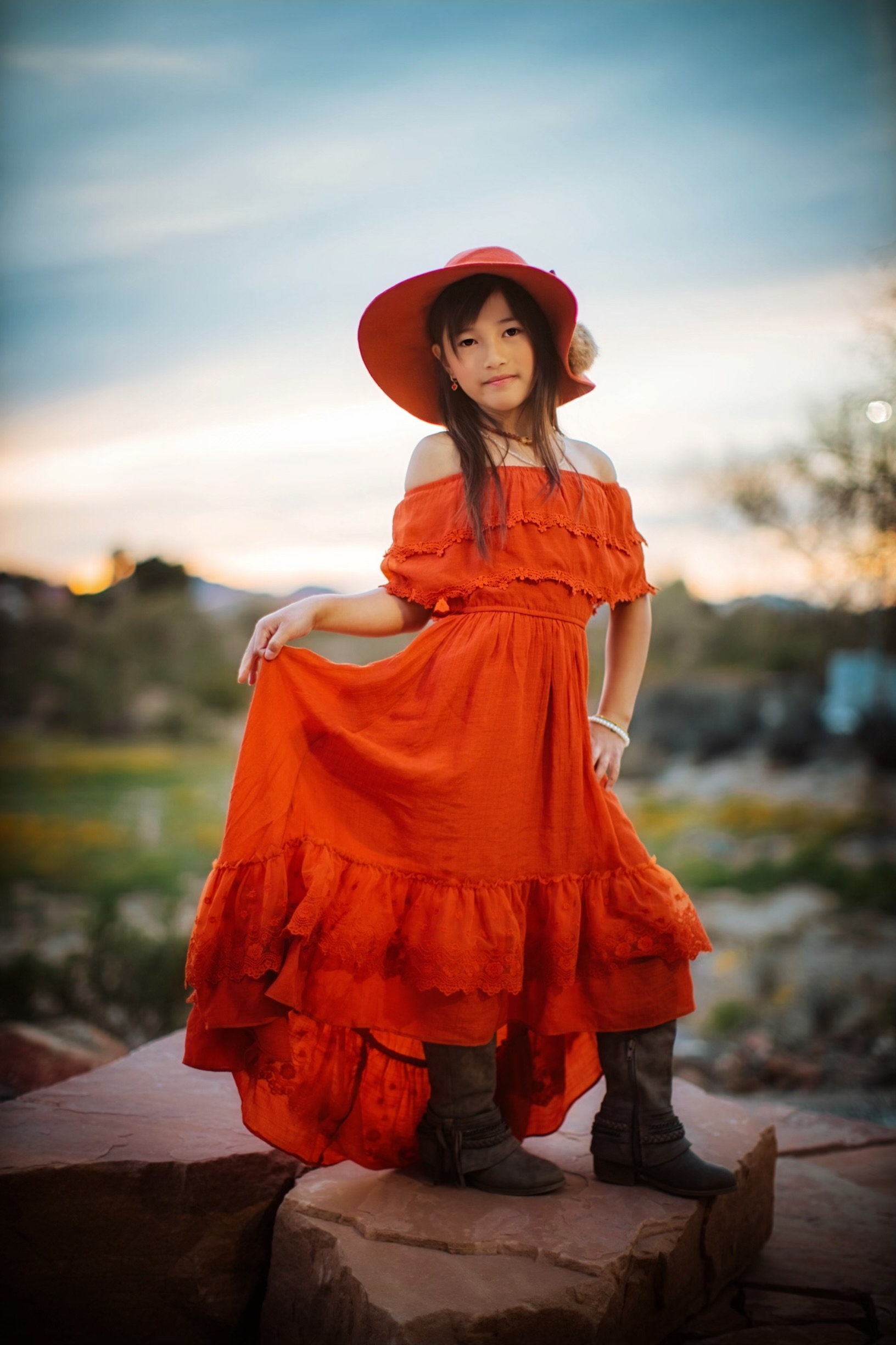 orange dress