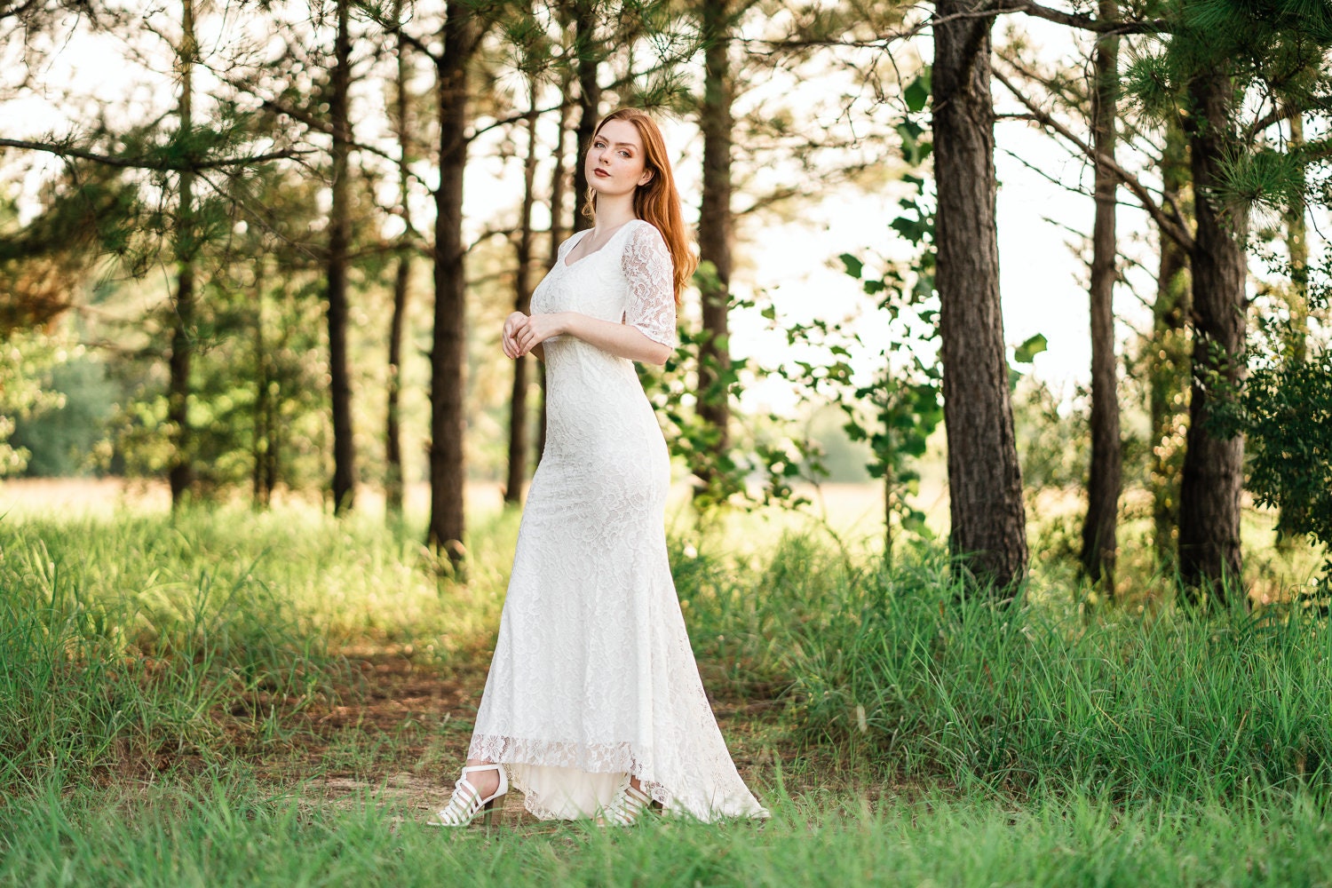 Mermaid Wedding Gown Simple Lace Wedding Dress Elegant | Etsy