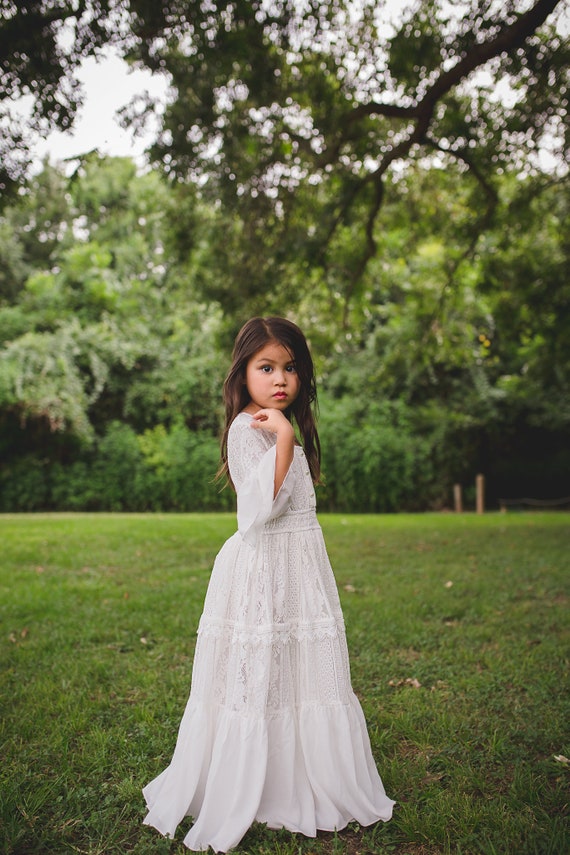 girls white maxi dress