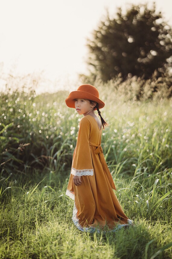 mustard boho maxi dress