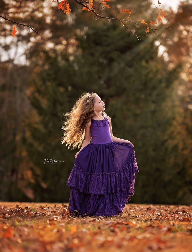 Flower Girl Dress Purple Maxi