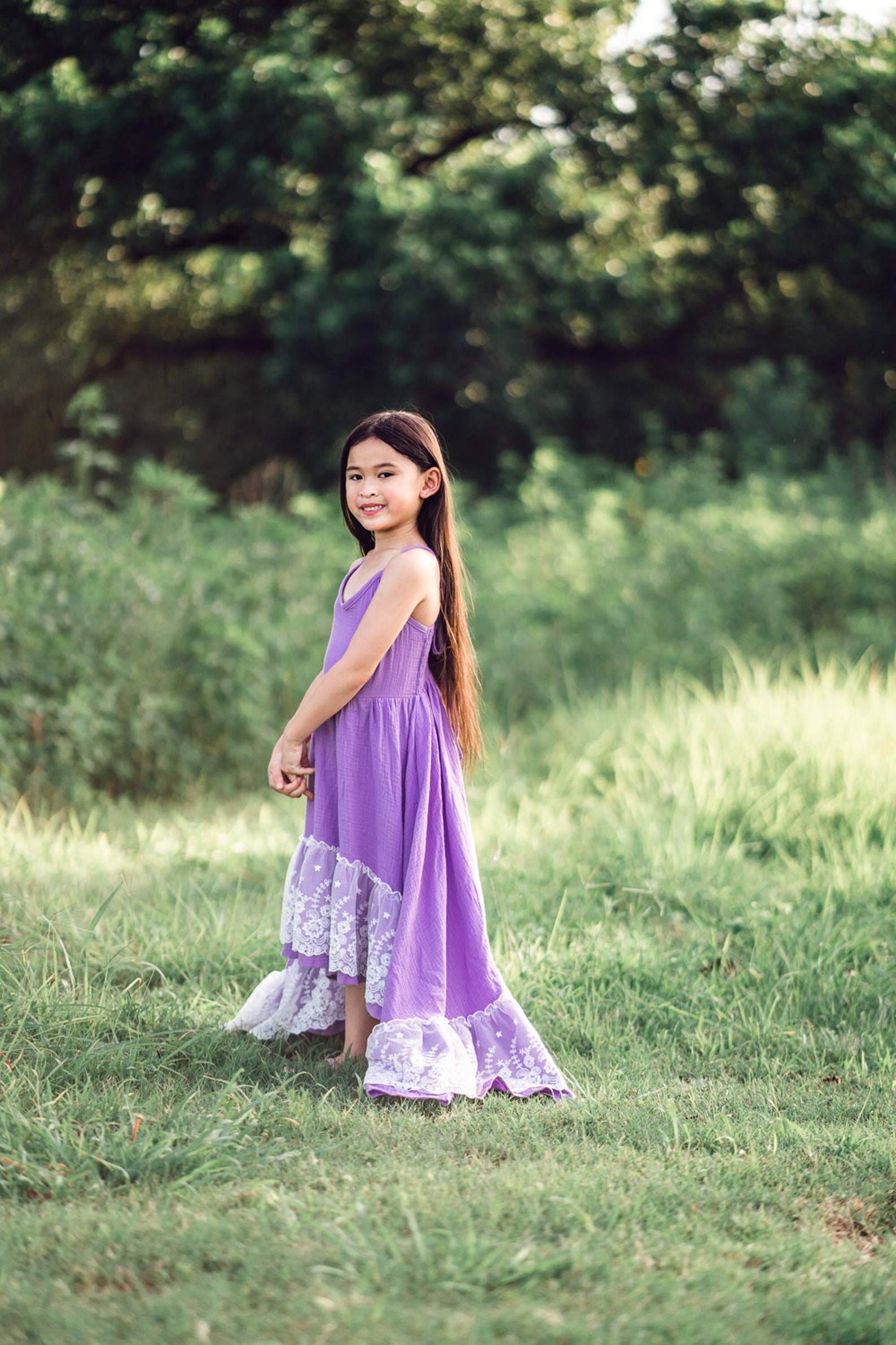 Bohemian Flower Girl Dress Boho Fall Purple Maxi Dresses Etsy