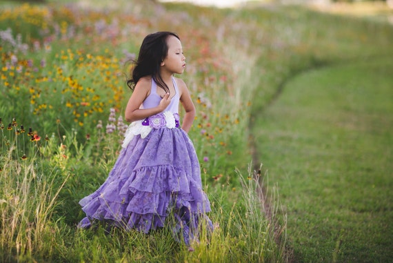 Flower Girl Dress Purple Maxi