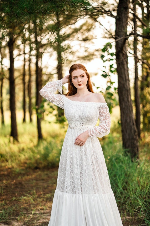 Flower Bustle Wedding Gown 1880s Scoop Neck Long Champagne Wedding Dress  Vintage Victorian Ruched Ballroom Women Dresses Robe - Bespoke Wedding  Dresses - AliExpress