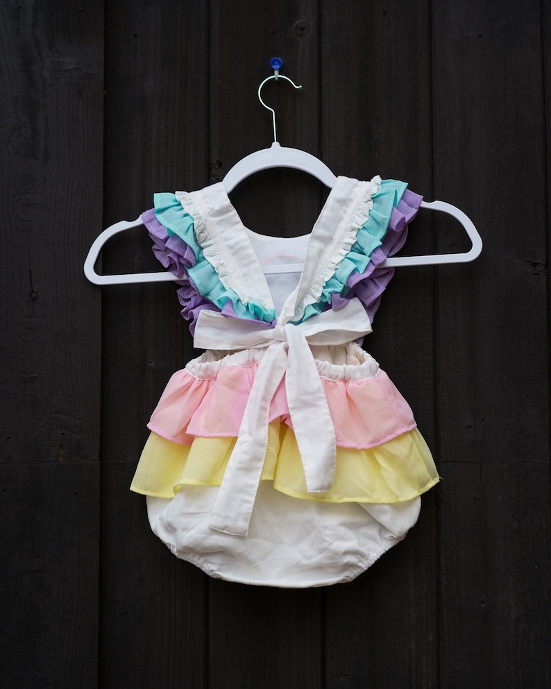 Baby Girl 1st Birthday Romper Birthday Outfit Rainbow Baby Etsy