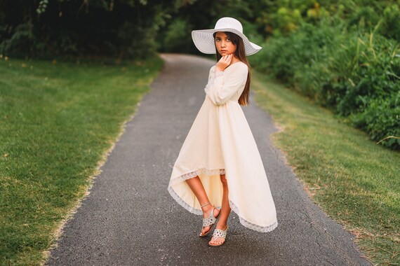 cream junior bridesmaid dresses