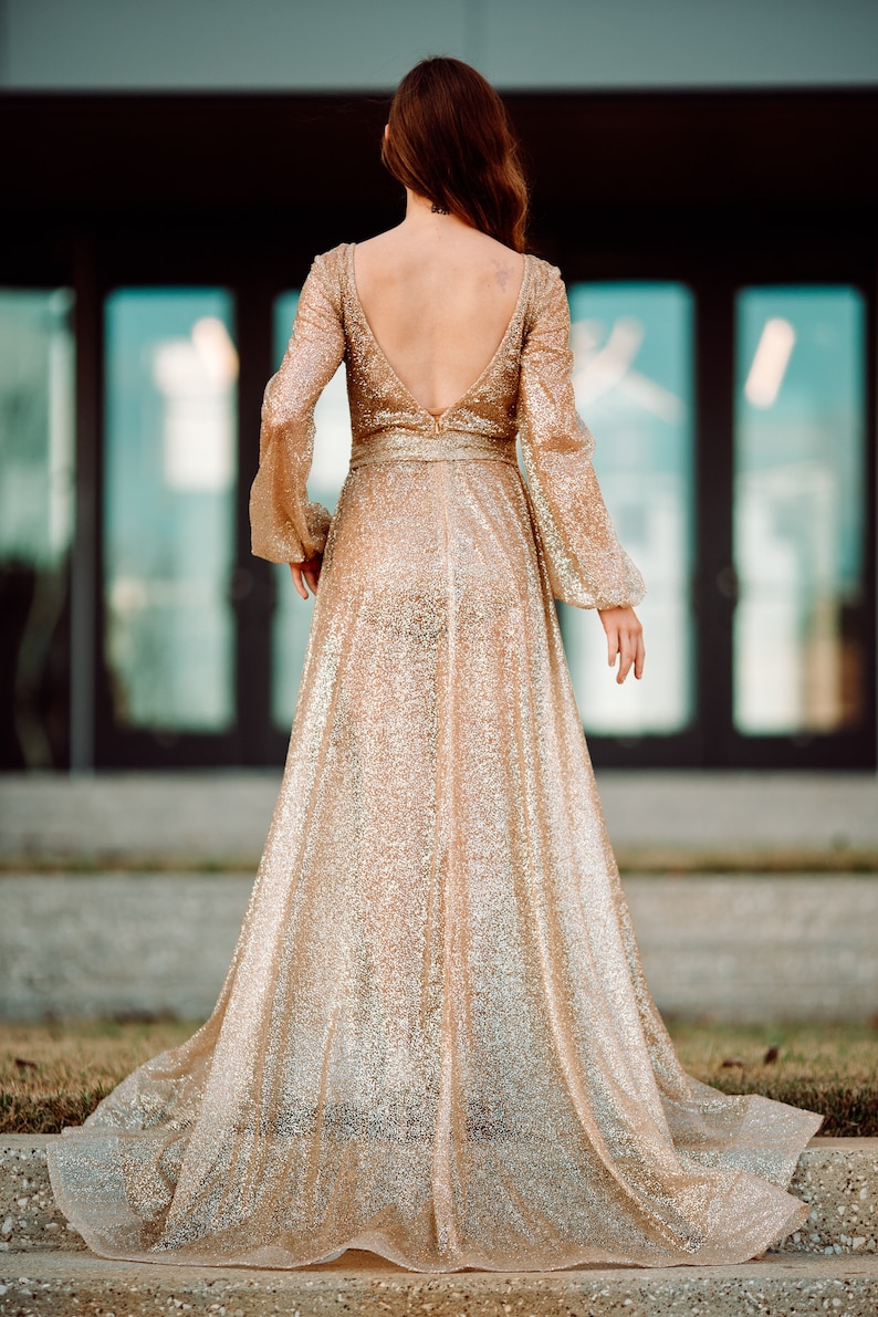 gold wedding reception dresses