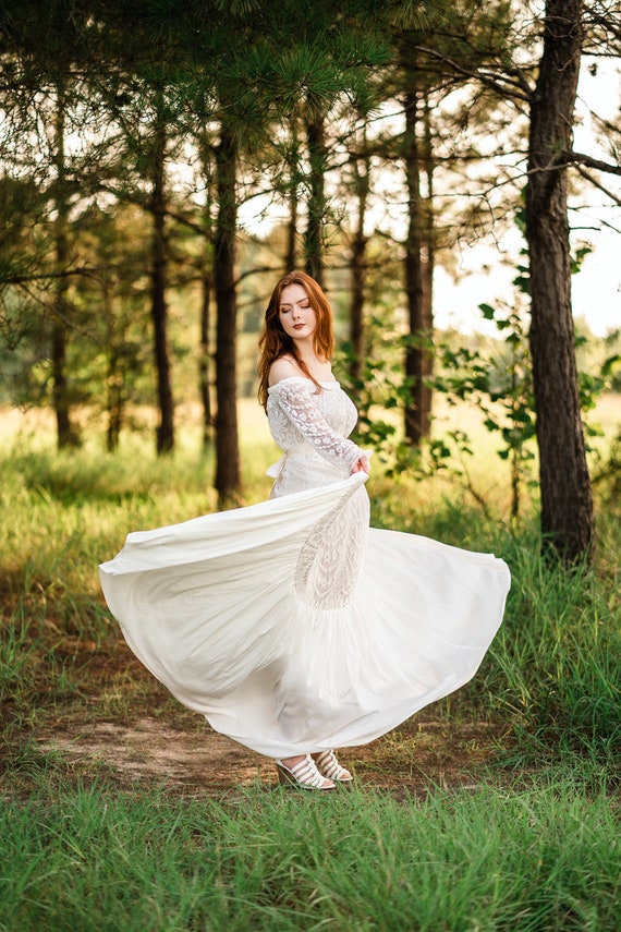 Robe de mari e romantique Flowy robe de mari e abordable robe