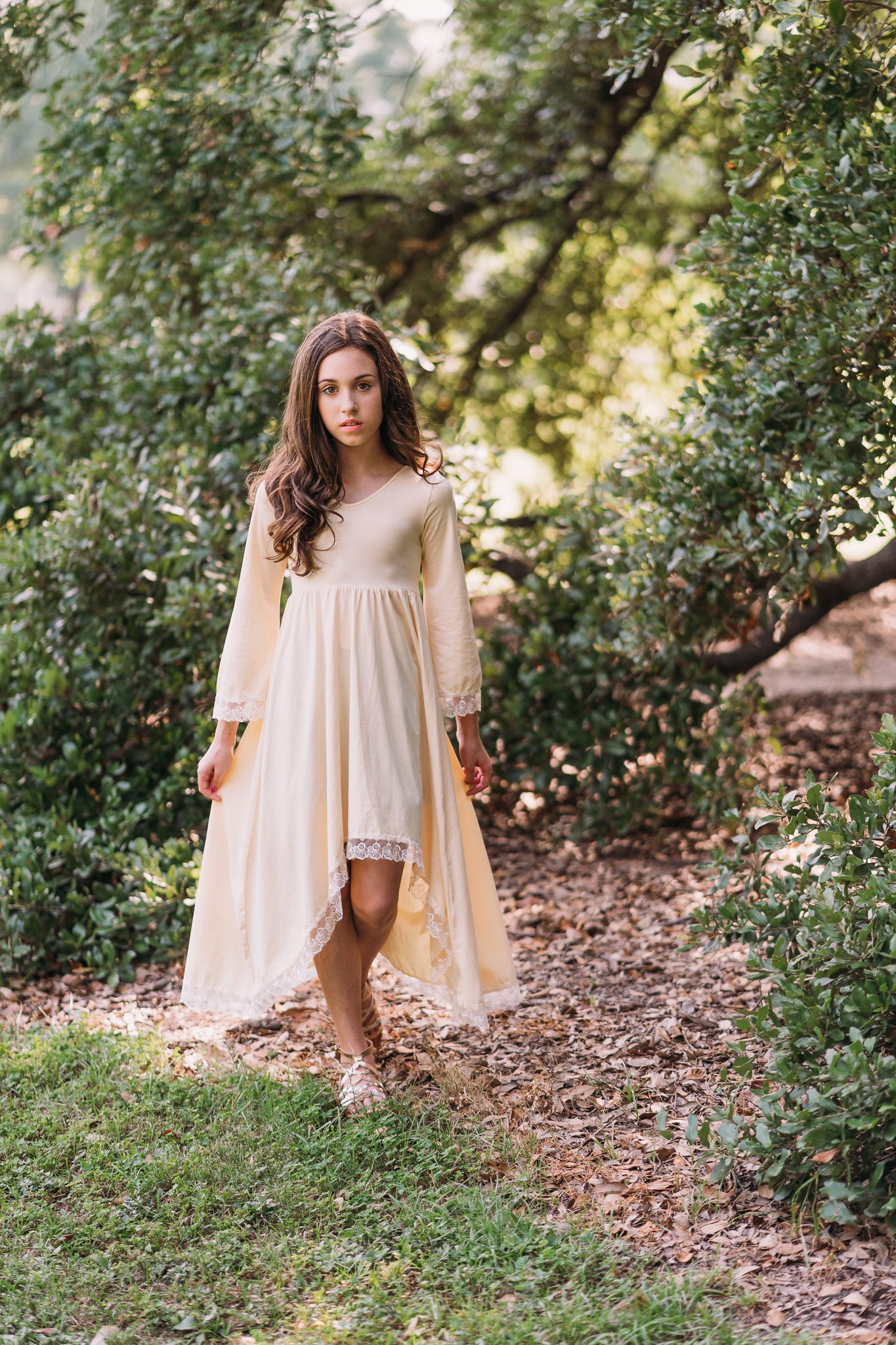 Ivory Cream Flower Girl Dress Tween Rustic Country Maxi Dress Etsy