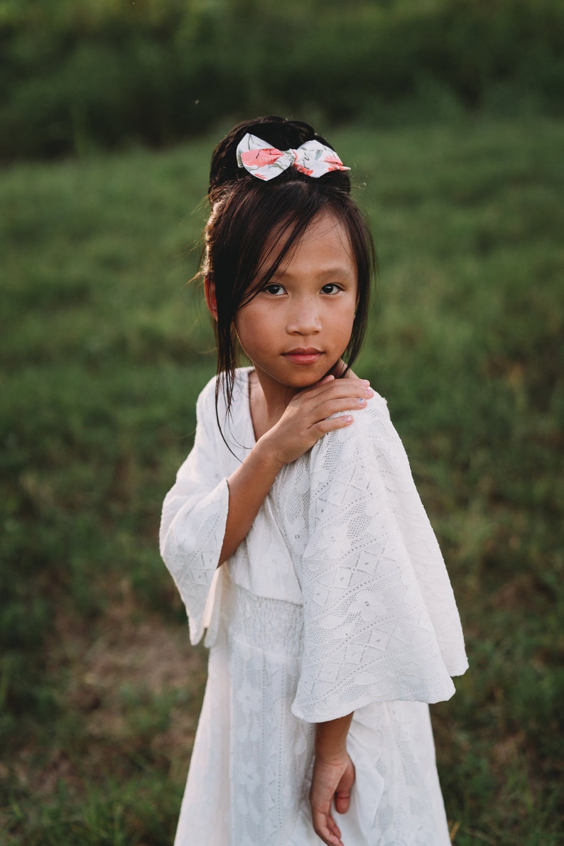 White Lace Dress Vintage Lace Dress Boho Flower Girl Dress Girls Maxi Dress Enchanted Dreams Girls Lace Dress First Communion Dress
