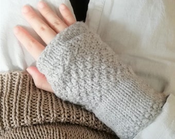 Moss Pattern Simple Handwarmer Knitting Instructions PDF| Simple Fingerless Mittens Knitting Pattern for Beginners| Autumn Winter 2023
