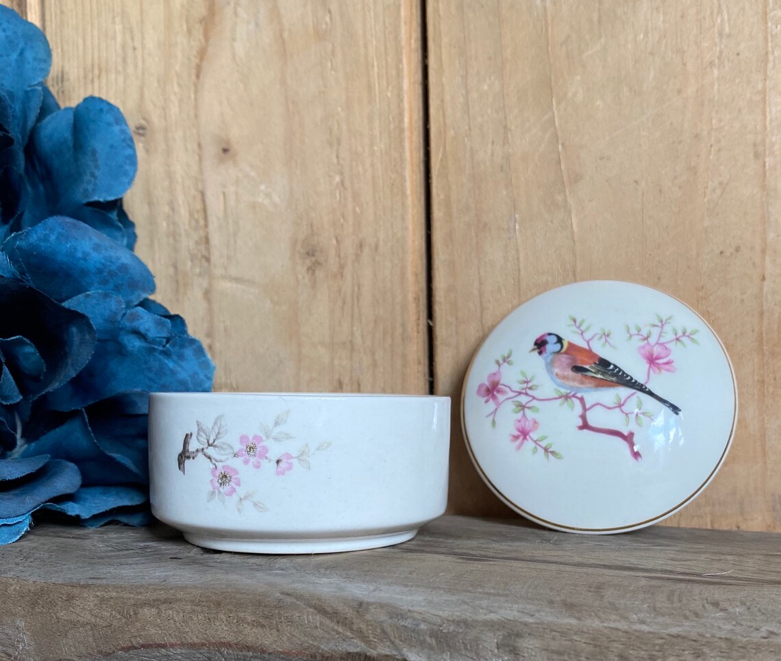 Royal Worcester Collectible Goldfinch Trinket Box Vintage Etsy UK