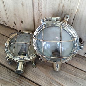 Paratia luci recuperati cast lampade in ottone marittimi nave nautico look industriale vintage home decor con vetro trasparente - regalo ideale