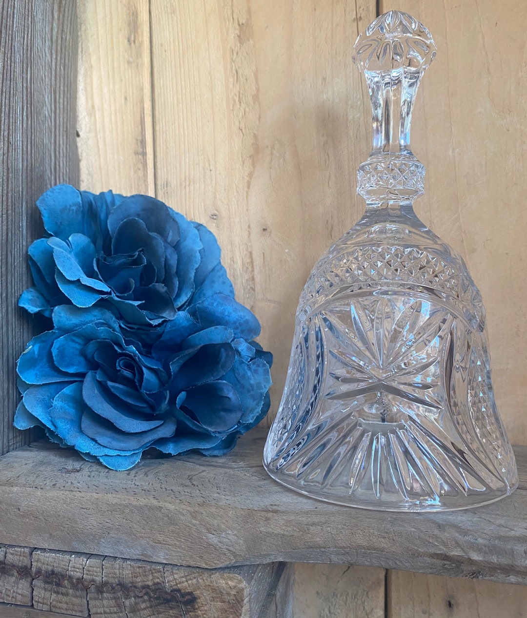 Vintage Etched Crystal Glass Handbell Ideal Gift Service Ringer 1930s