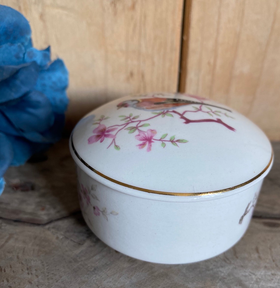 Royal Worcester Collectible Goldfinch Trinket Box Vintage Etsy