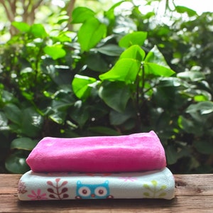 Dog - Cat - Puppy Blanket in Hot Pink Snuggle Fleece and Woodland Animal design