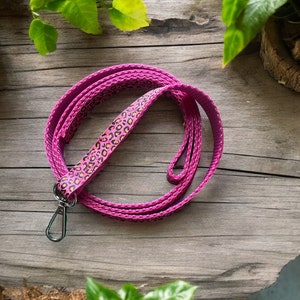 Dogs Lead in a stunning Pink Lepoard print design- Matching Collar available