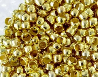 1000 oro plateado redondo crimpado perlas 2mm 3mm 4mm Hallazgos