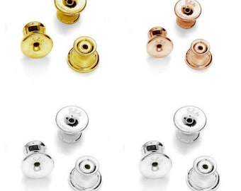 Gold 14K Plated Barrel Earnuts Earring Backs Stoppers Findings 50 pcs