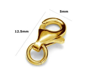 gold plated Ring Clasps size 5,5mm from 2-20 pcs. Sterling Silver 925 24k