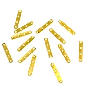 5.2mm 14K Real Gold Plated Brass Spacer Beads,2 Hole Spacer Bars