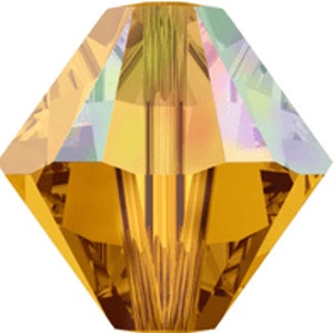 100 Swarovski Crystal 5328 Xilion Bicone Beads 4mm All Colours Topaz