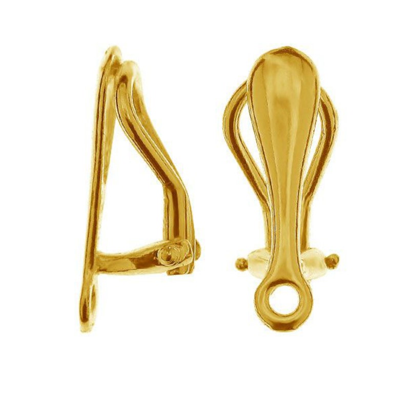 2 Sterling Silver Clip on Earrings Findings Rose Gold Ear Etsy