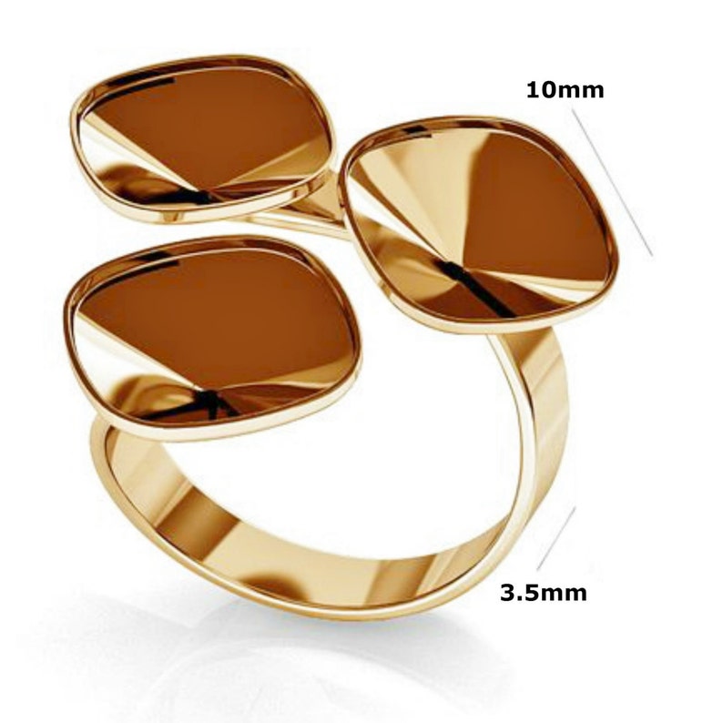 24K Gold Vermeil Glue On Ring Blank Base Etsy