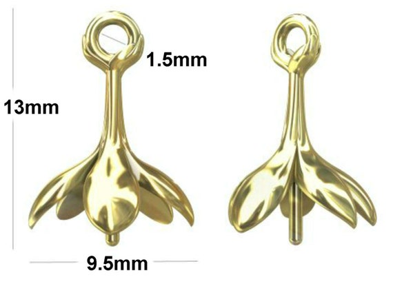 Sterling Silver Bails with Pin Cup 13x9mm for Gluing 5818 Round 10mm Pearls