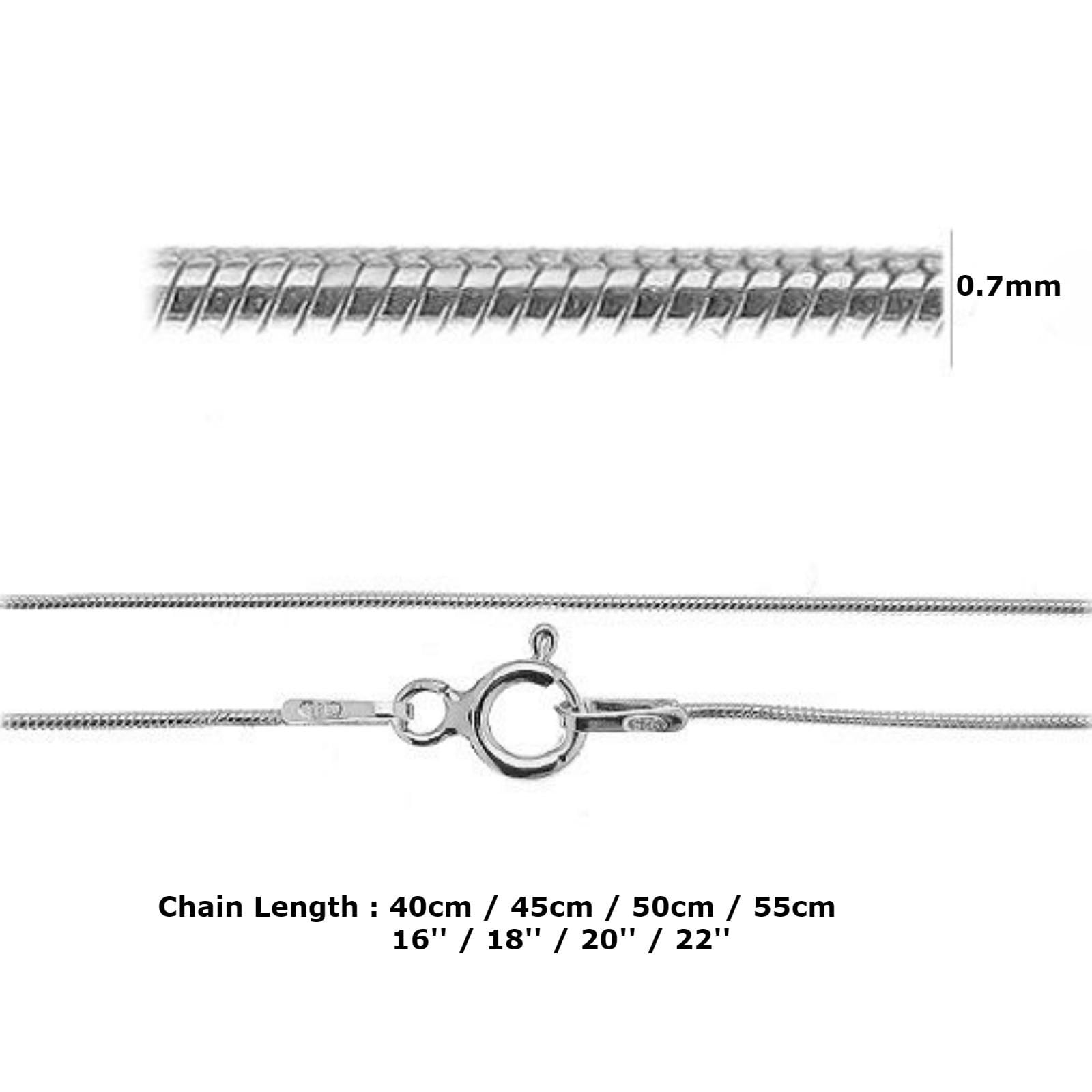 Sterling Silver Snake Necklace Chain 16