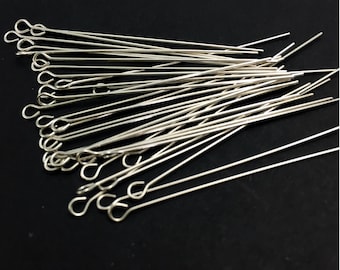 20 Sterling silver Eye Pins 25mm 38mm Findings