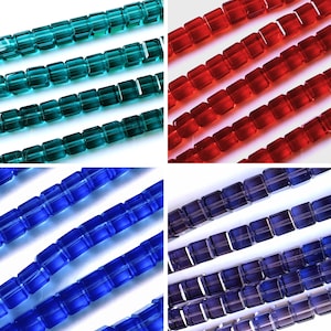 50 Crystal Glass Cube Beads 6mm Choose Colour