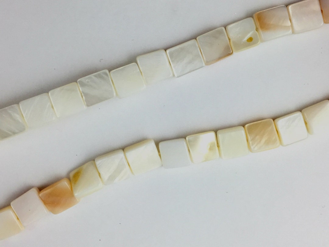 16 Inch Light Pink Shell 8mm Square Beads Jewellery Making - Etsy