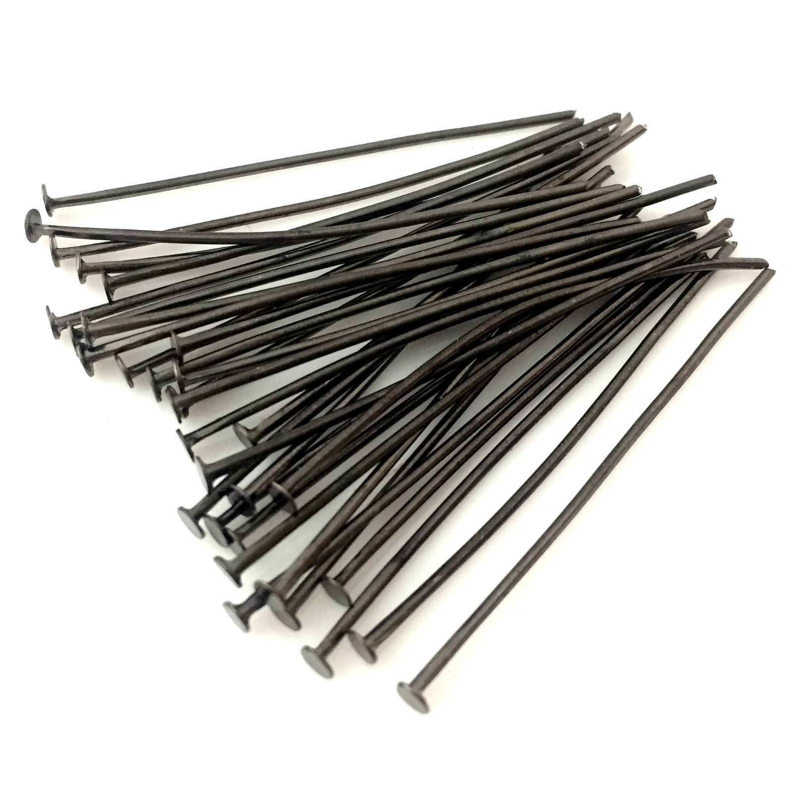 200 Black Plated Head Pins Flat End Pins 1.5'' 38mm Etsy