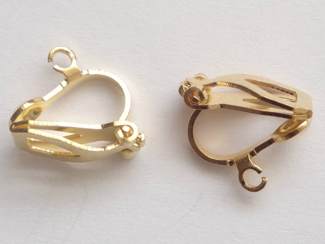 Gold Plated 12x6mm Clip On Earring Findings PK20 PK50 Etsy